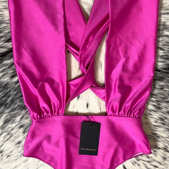 ANDAMANE “HOLA” BODYSUIT, SZ S FUCHSIA PINK NWT!! - Picture 8 of 10